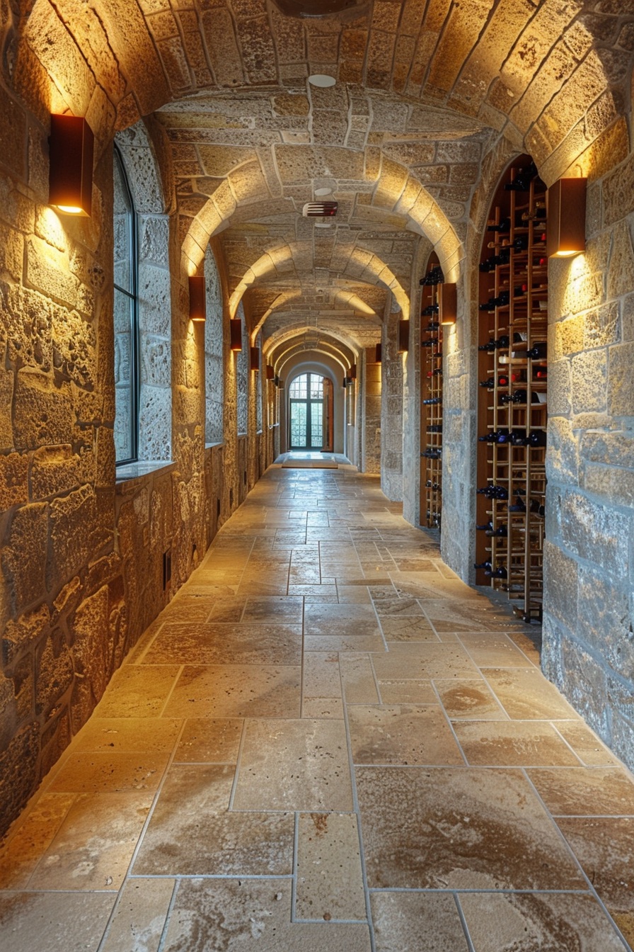 mediterranean mansion wine cellar 2