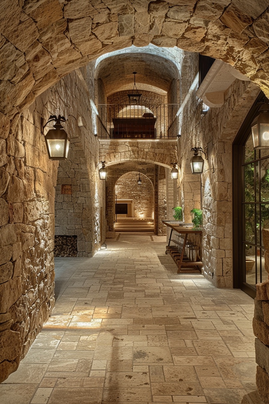 mediterranean mansion wine cellar 3