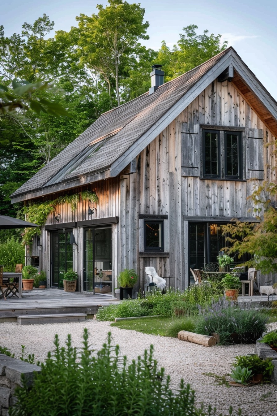 scandinavian rustic barn house