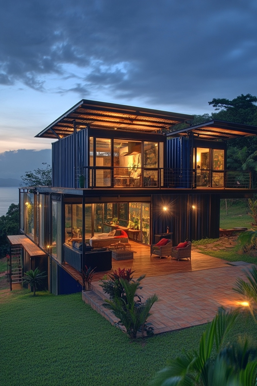 shipping container house tropical 1