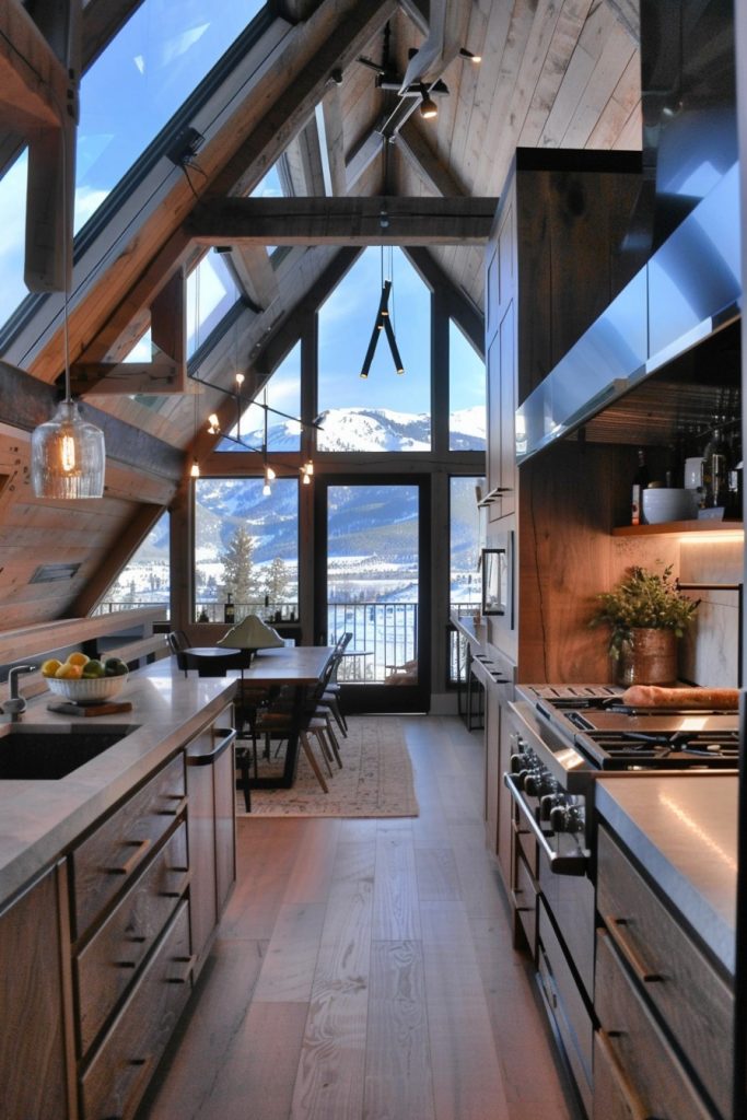 a frame loft windows kitchen