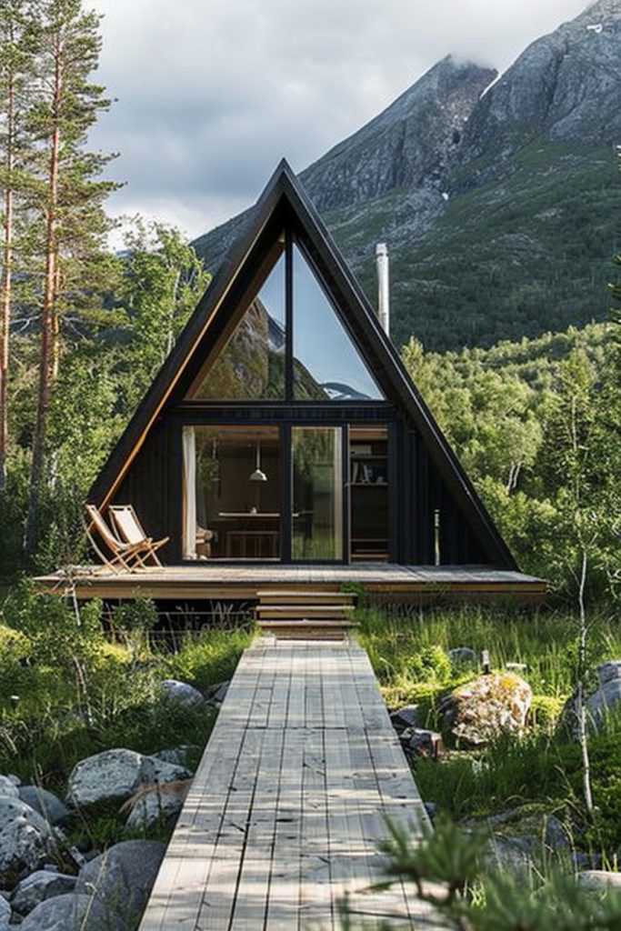 a-frame mountain cabin