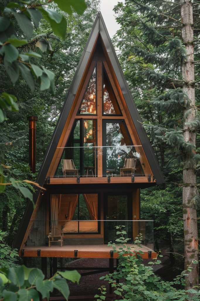 a-frame treetop cabin