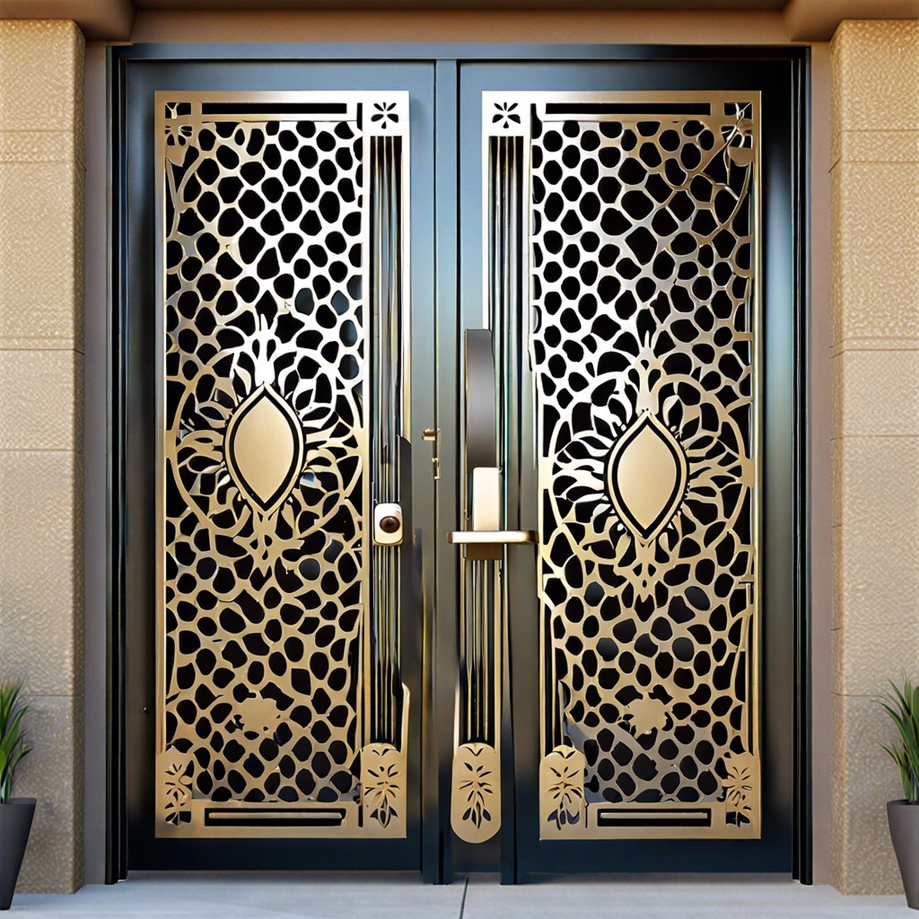 artistic perforated metal gate with custom designs