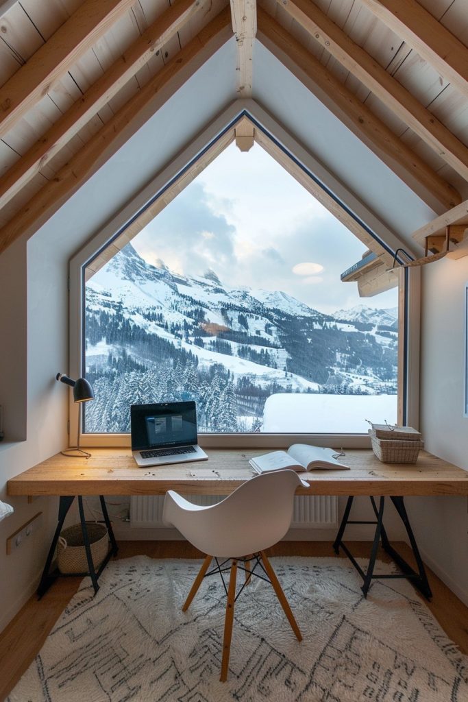 attic office with a window