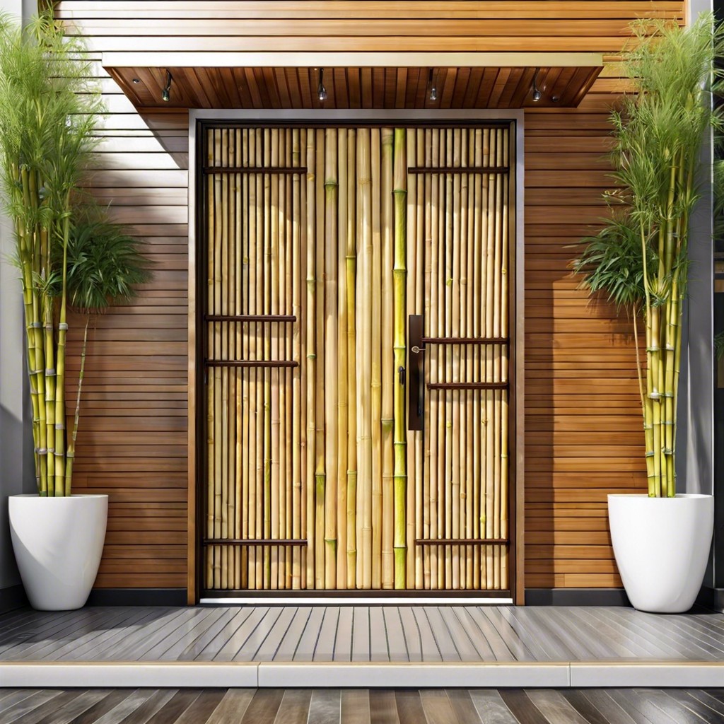 bamboo door with horizontal planks