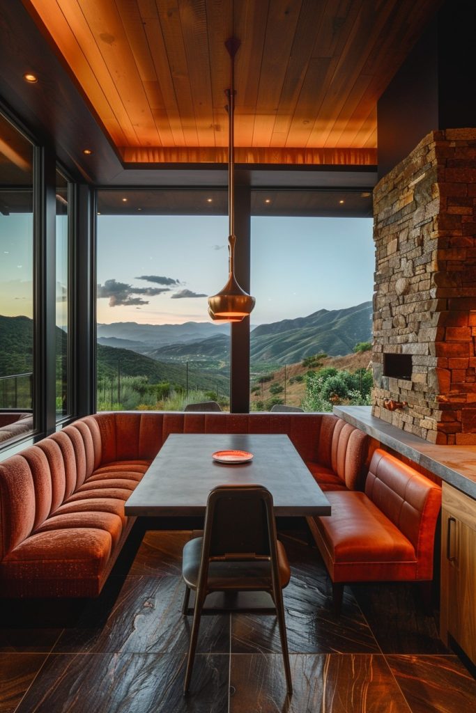 banquette seating with panoramic views