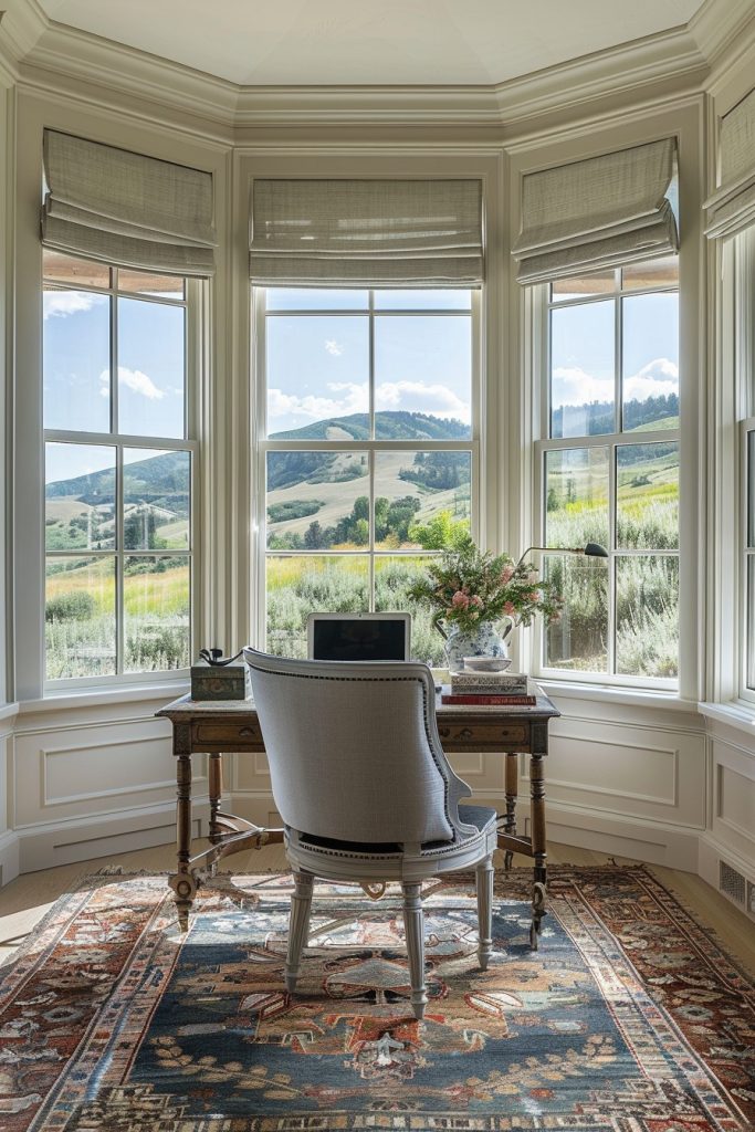 bay window office interior