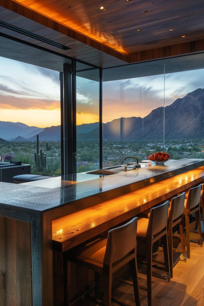 breakfast bar with panoramic views