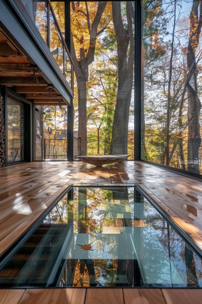 cabin terrace glass floor