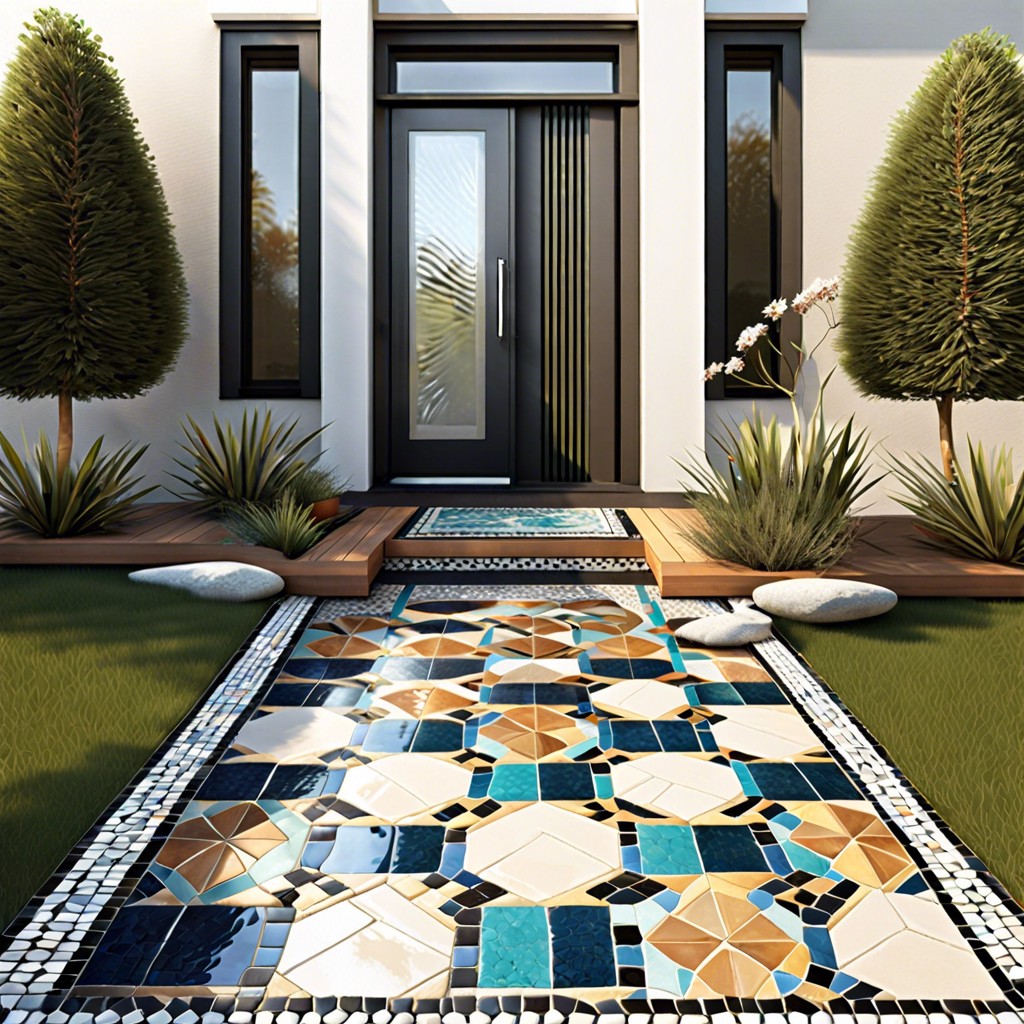 custom mosaic tile pathway