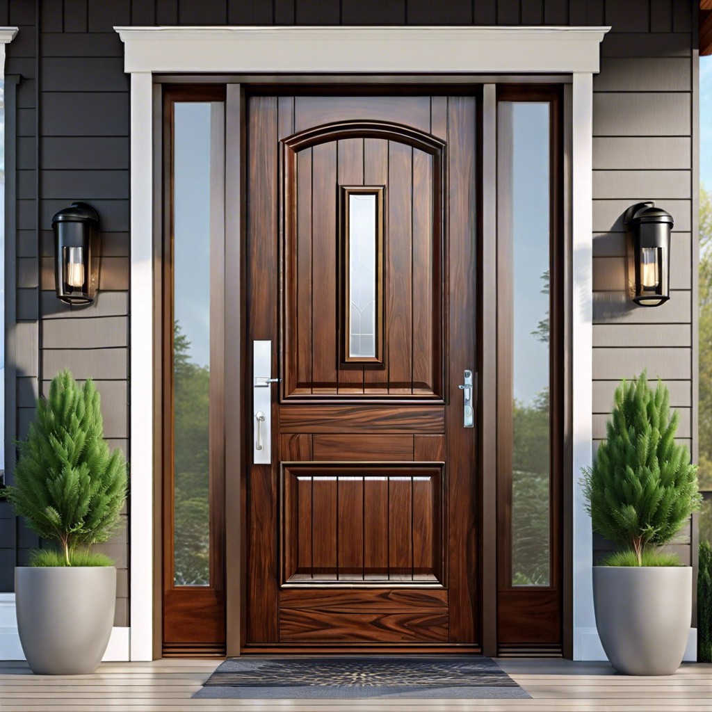 fiberglass door with wood grain finish