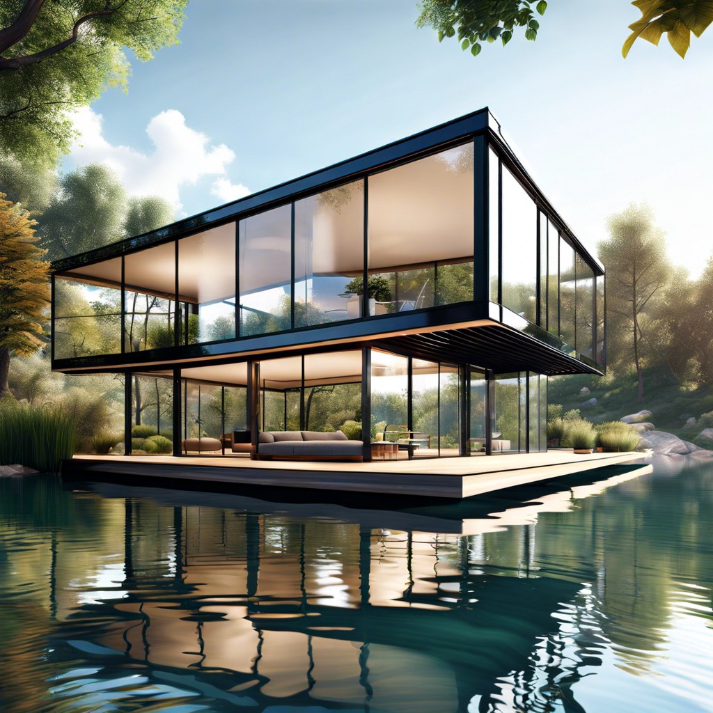 floating glass house