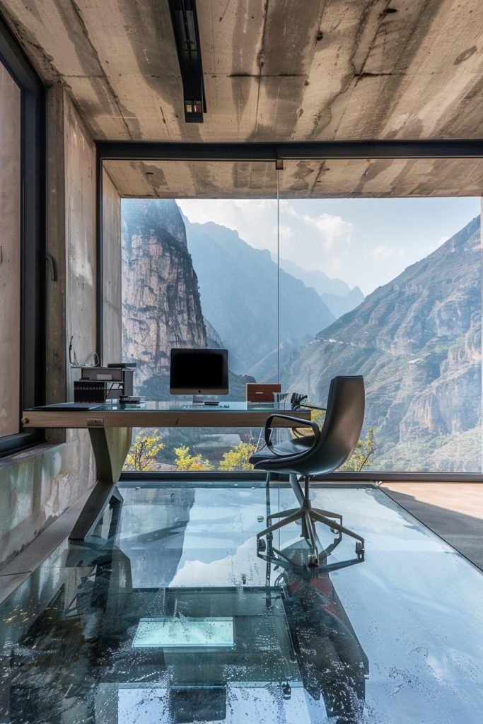 home office glass floor