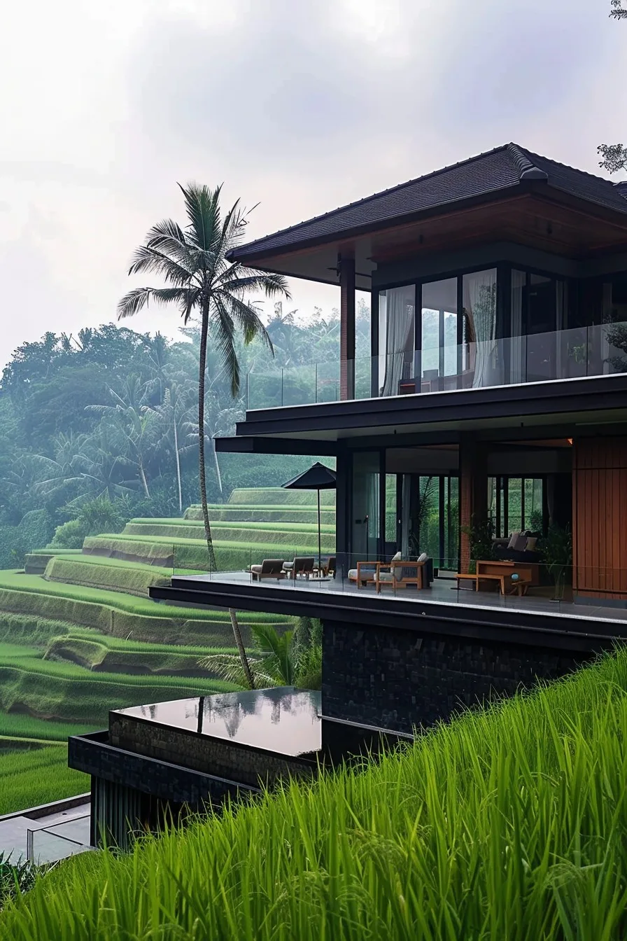 house with cantilevered terraces