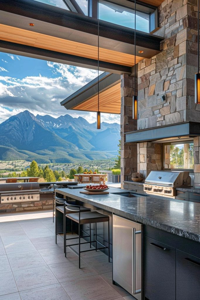 indoor outdoor kitchen