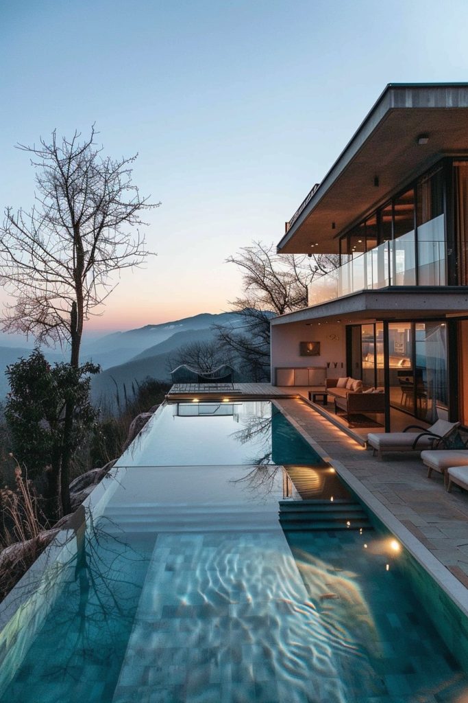 infinity pool in the mountains