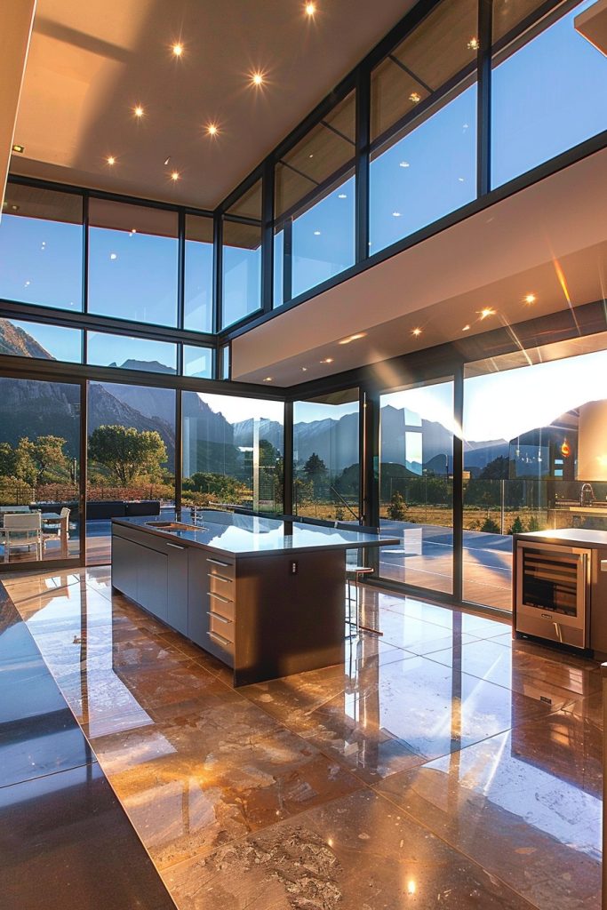 kitchen floor to ceiling windows