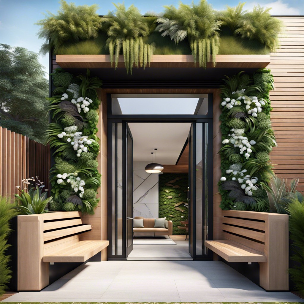 living wall with integrated seating