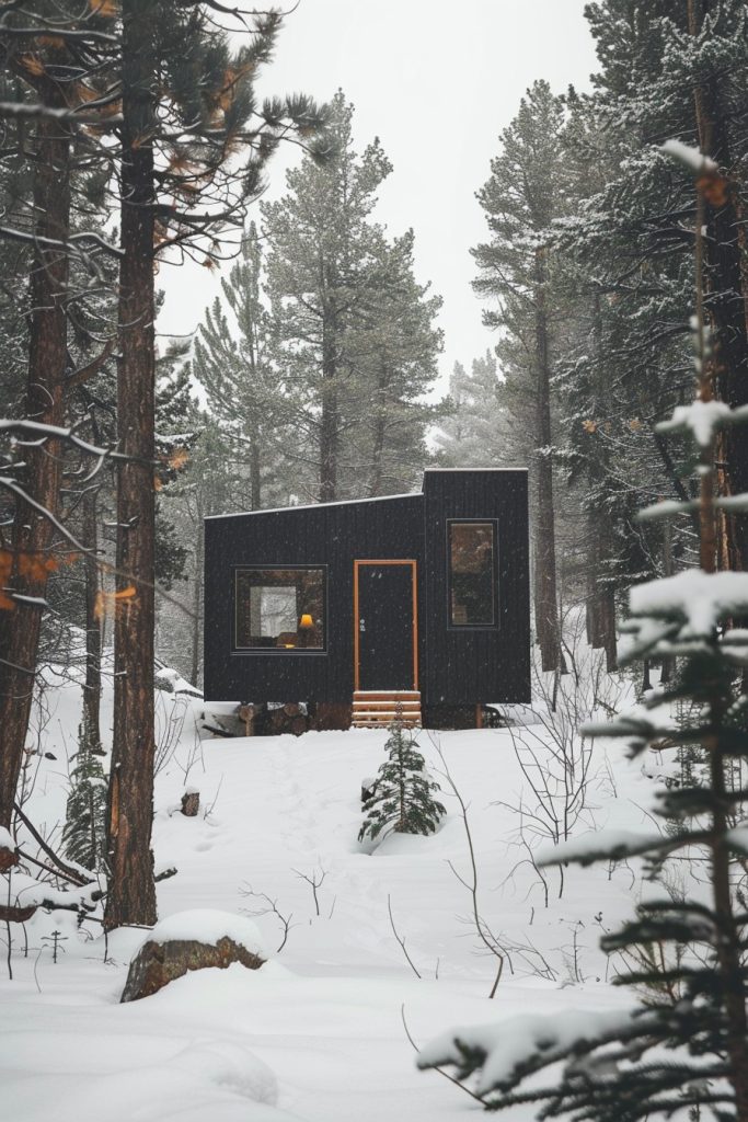 minimalist modular mountain cabin