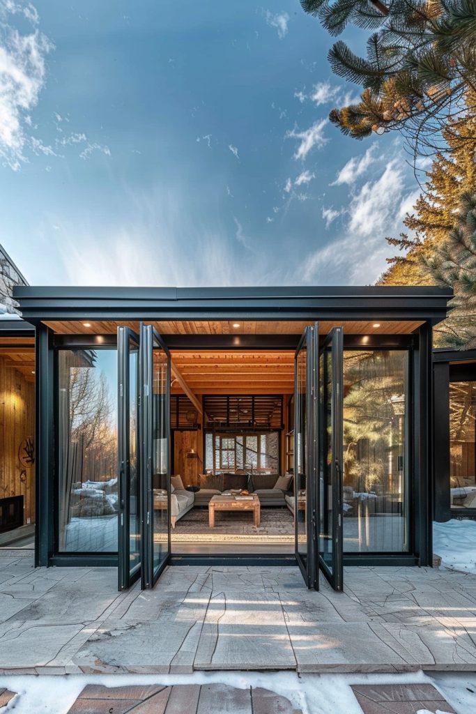 modern cabin retractable walls