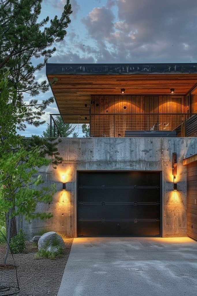 modern concrete garage