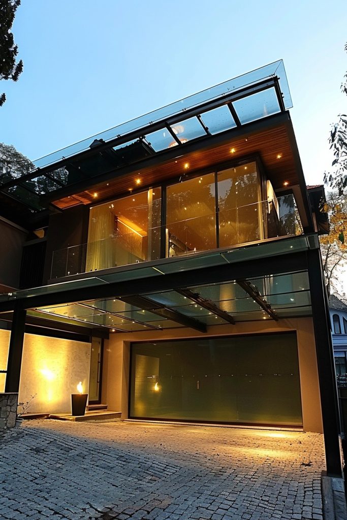 modern garage glass roof