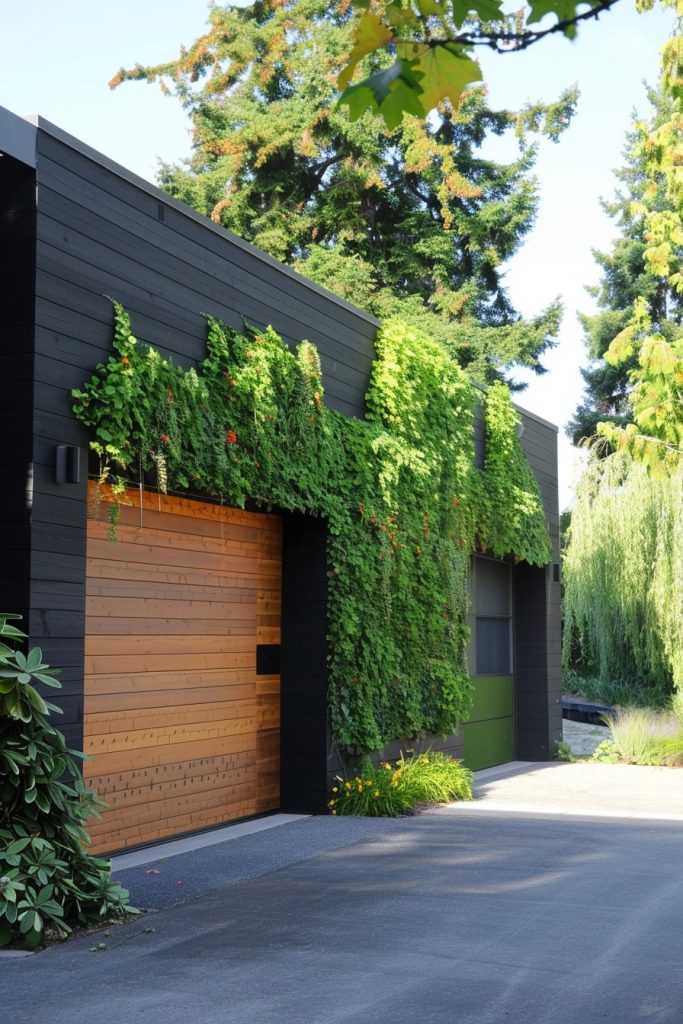 modern garage living wall