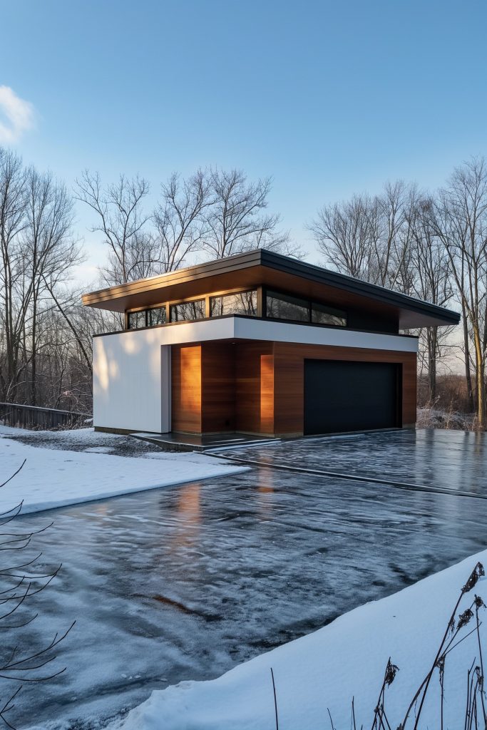 modern garage winter