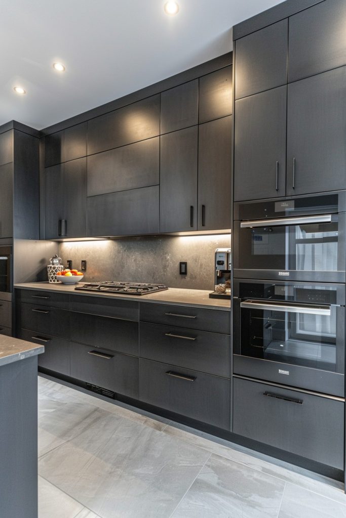 modern grey kitchen cabinets