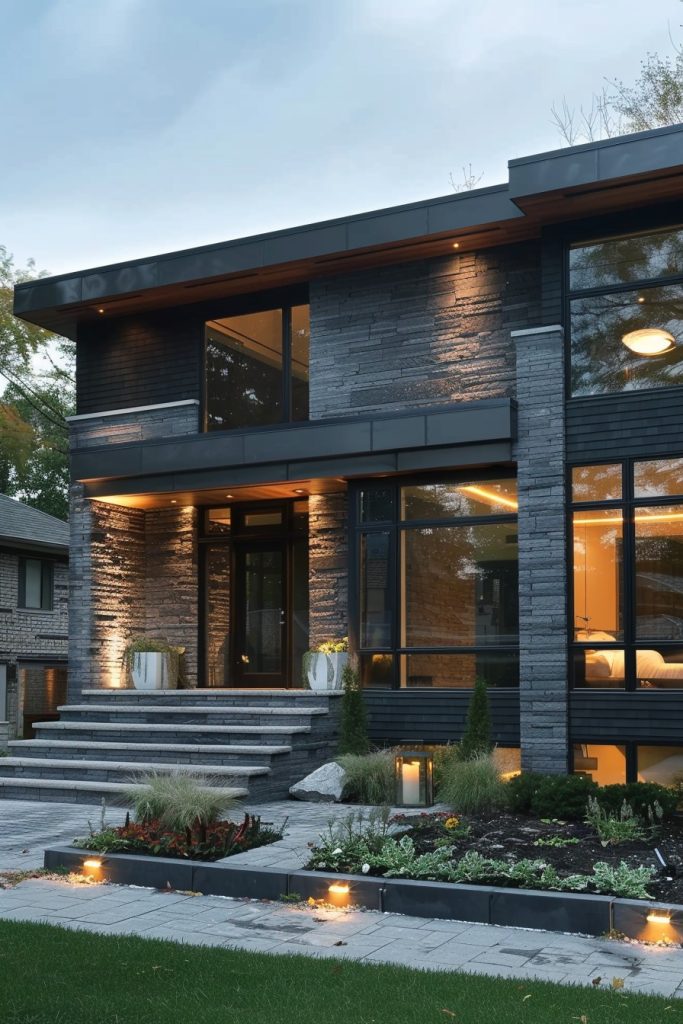 modern house charcoal grey exterior