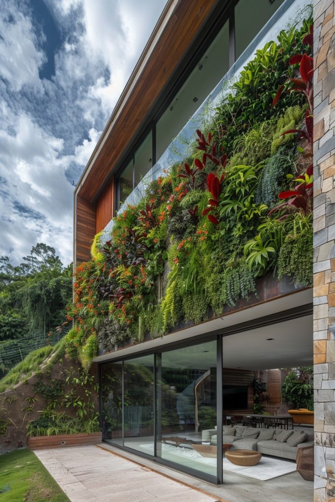 modern house vertical gardens