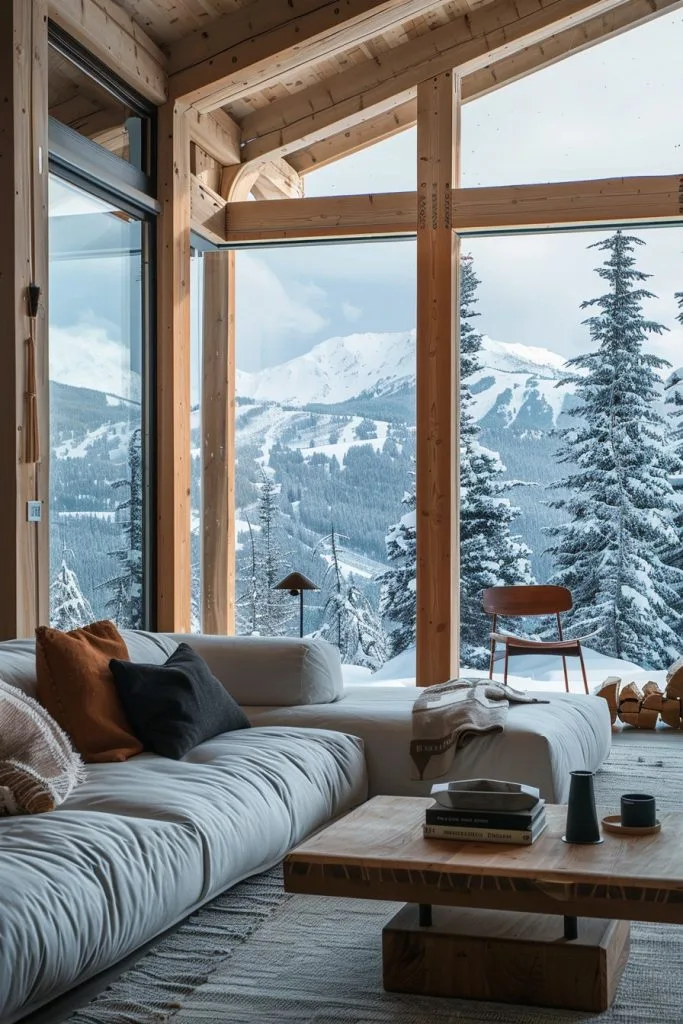 mountain cabin panoramic view