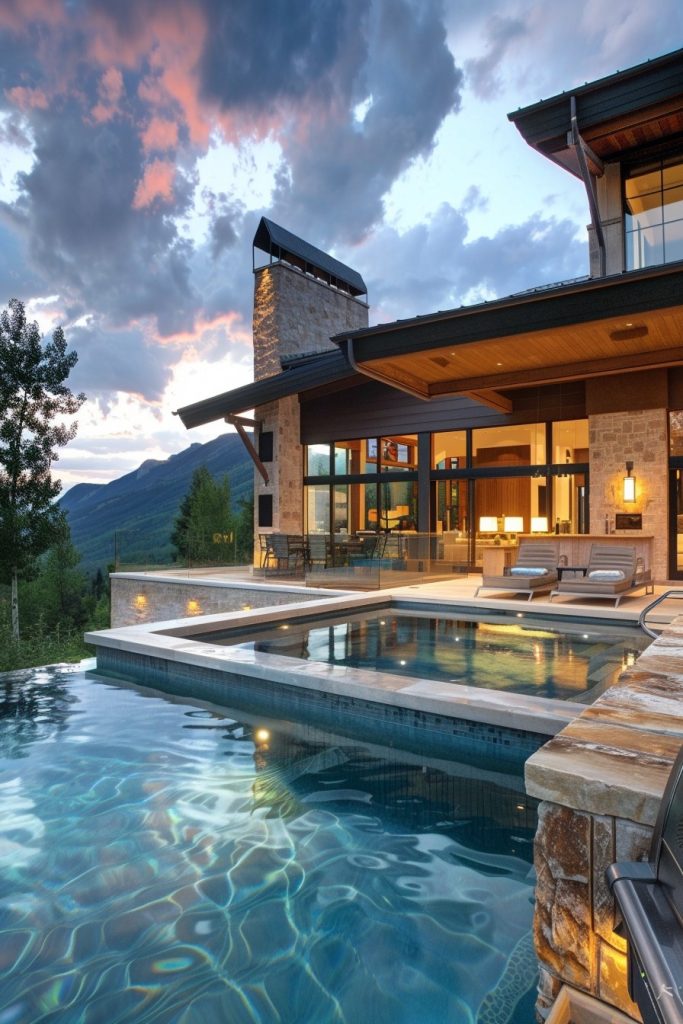 mountain home pools with features