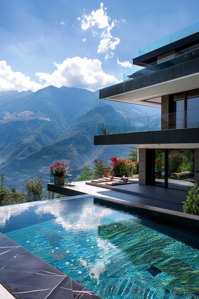 mountain house views with infinity pool