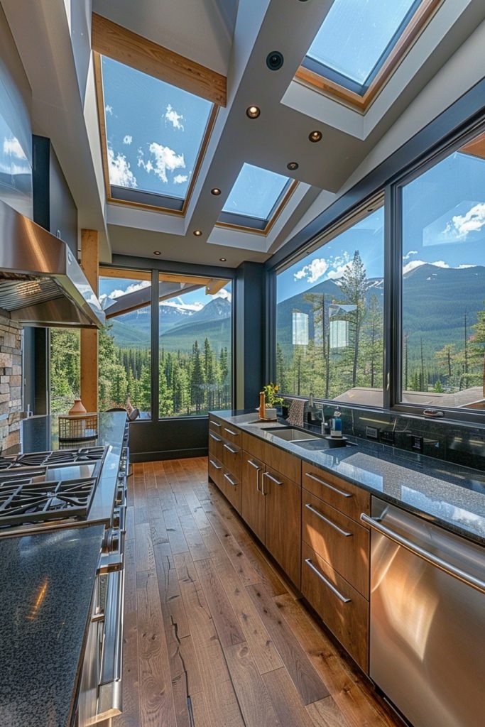 mountain kitchen skylights