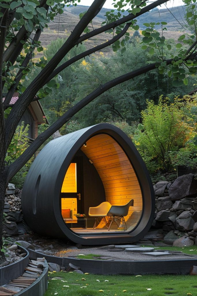 office pod in backyard