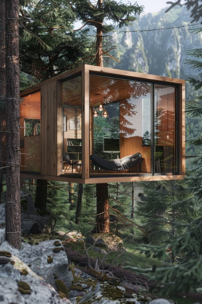 office tree cabin