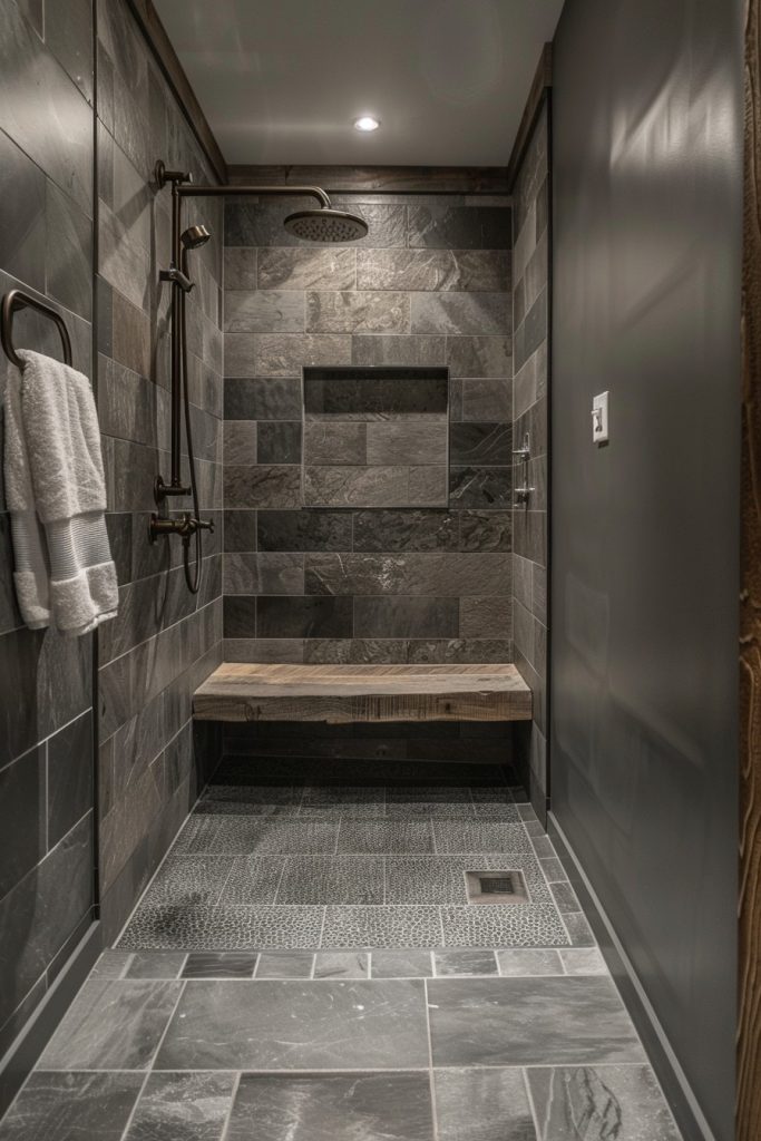 pewter shower tiles