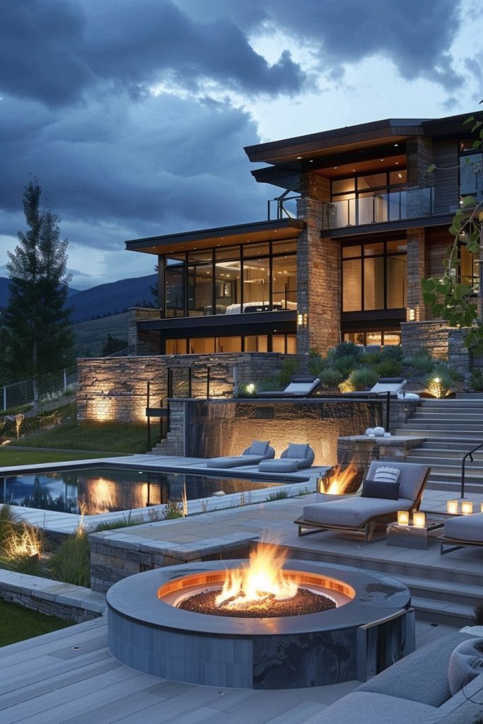 pool deck fire pit