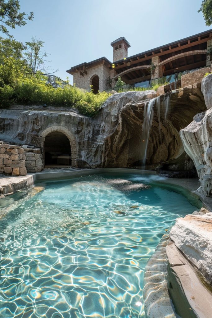 pool with caves