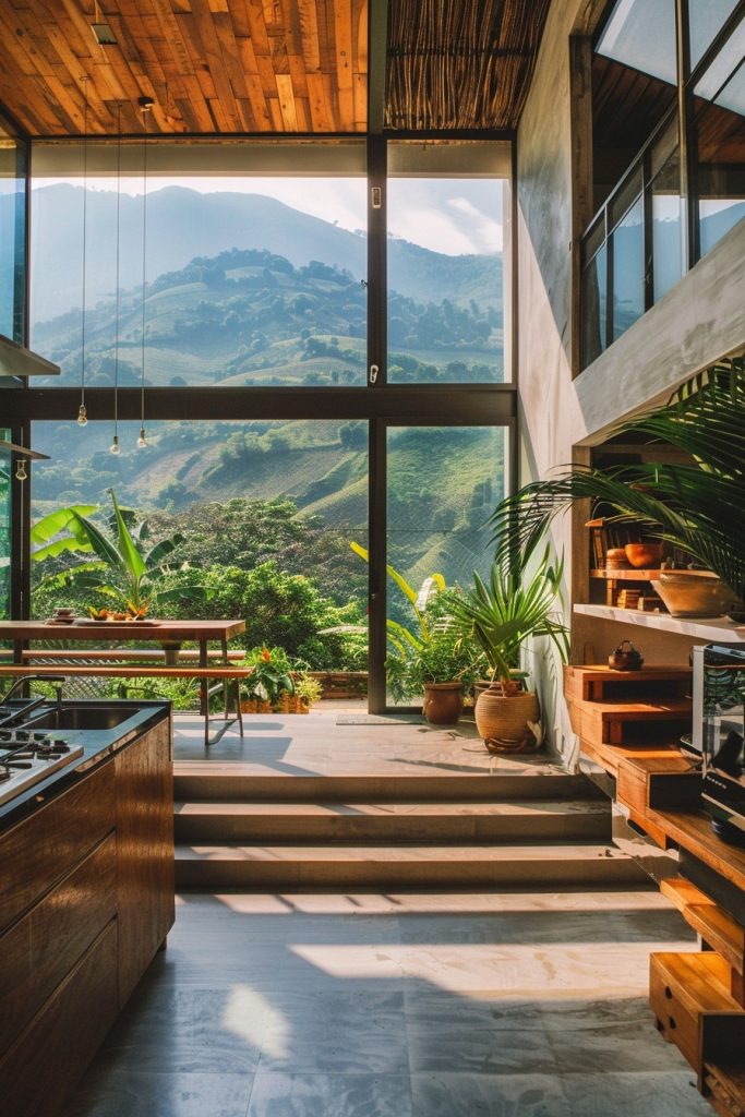 sunken kitchen panoramic views