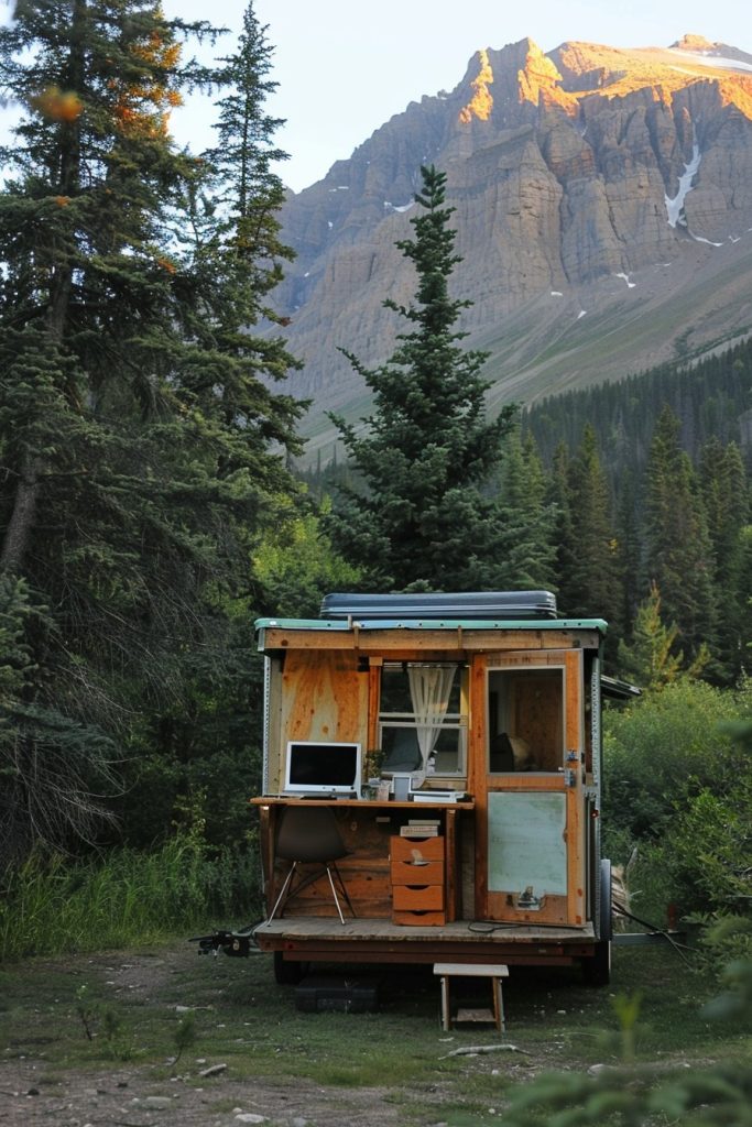 tiny home office outside