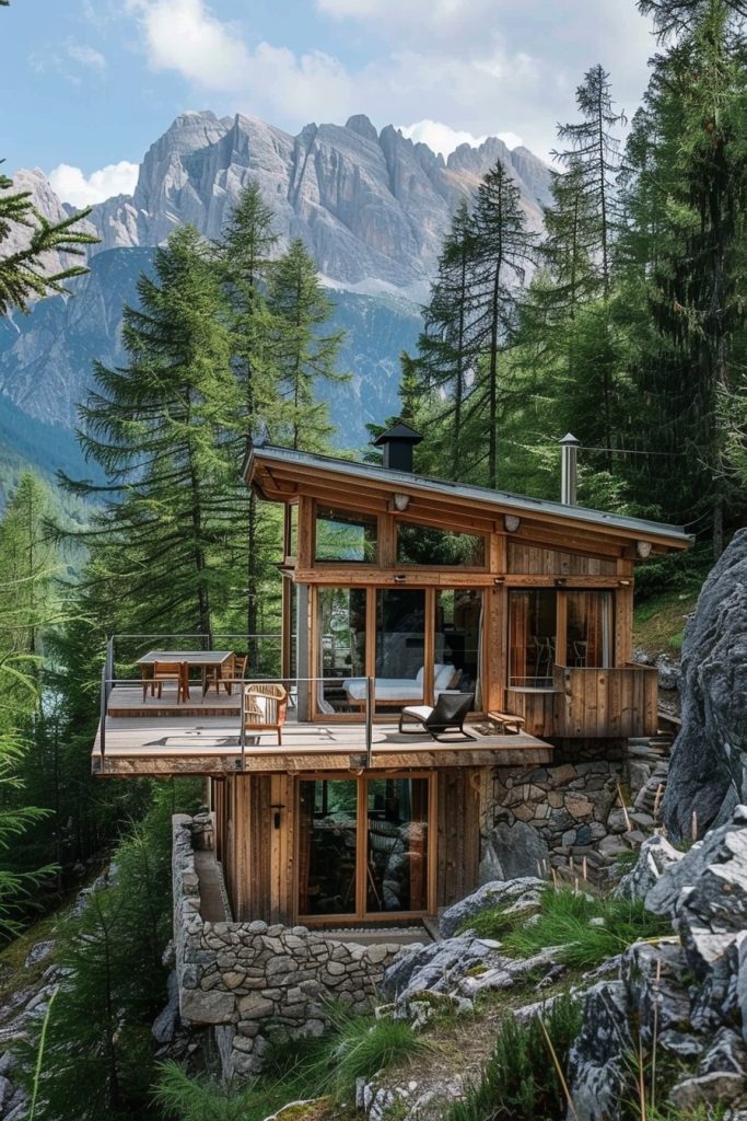 tiny mountain cabin