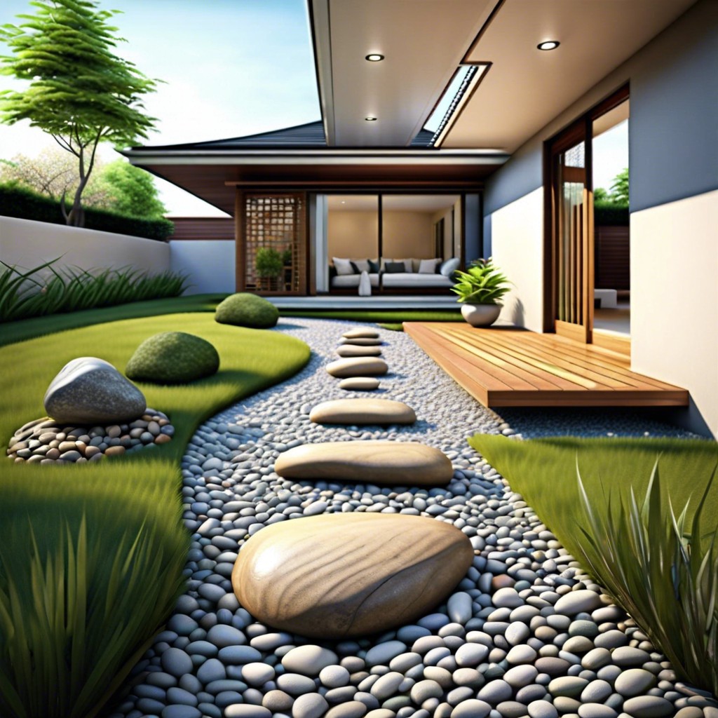 zen pebble pathways