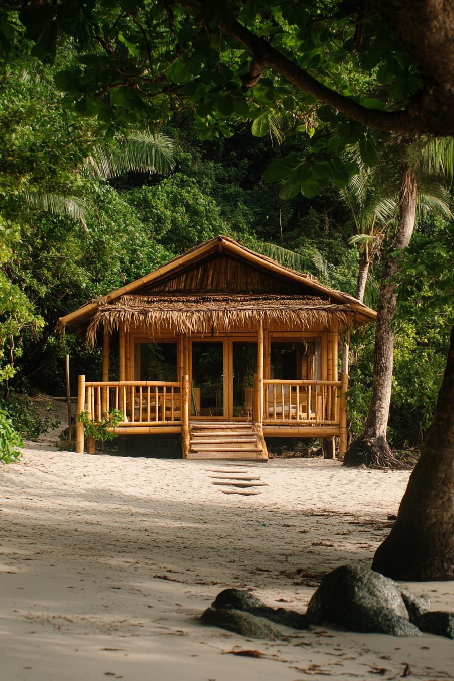 cozy bamboo bungalow on a tropical beach 1