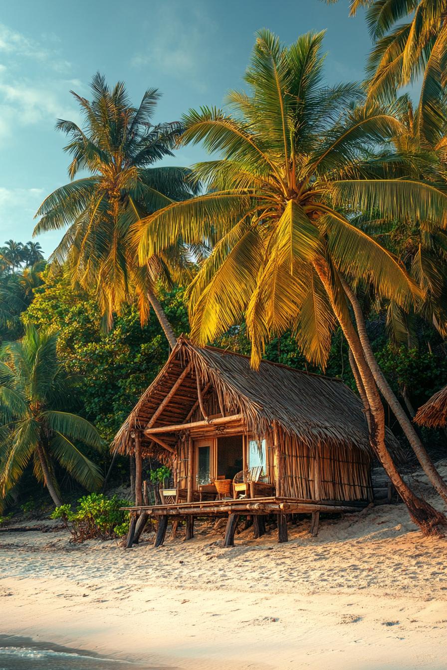 cozy bamboo bungalow on a tropical beach 3