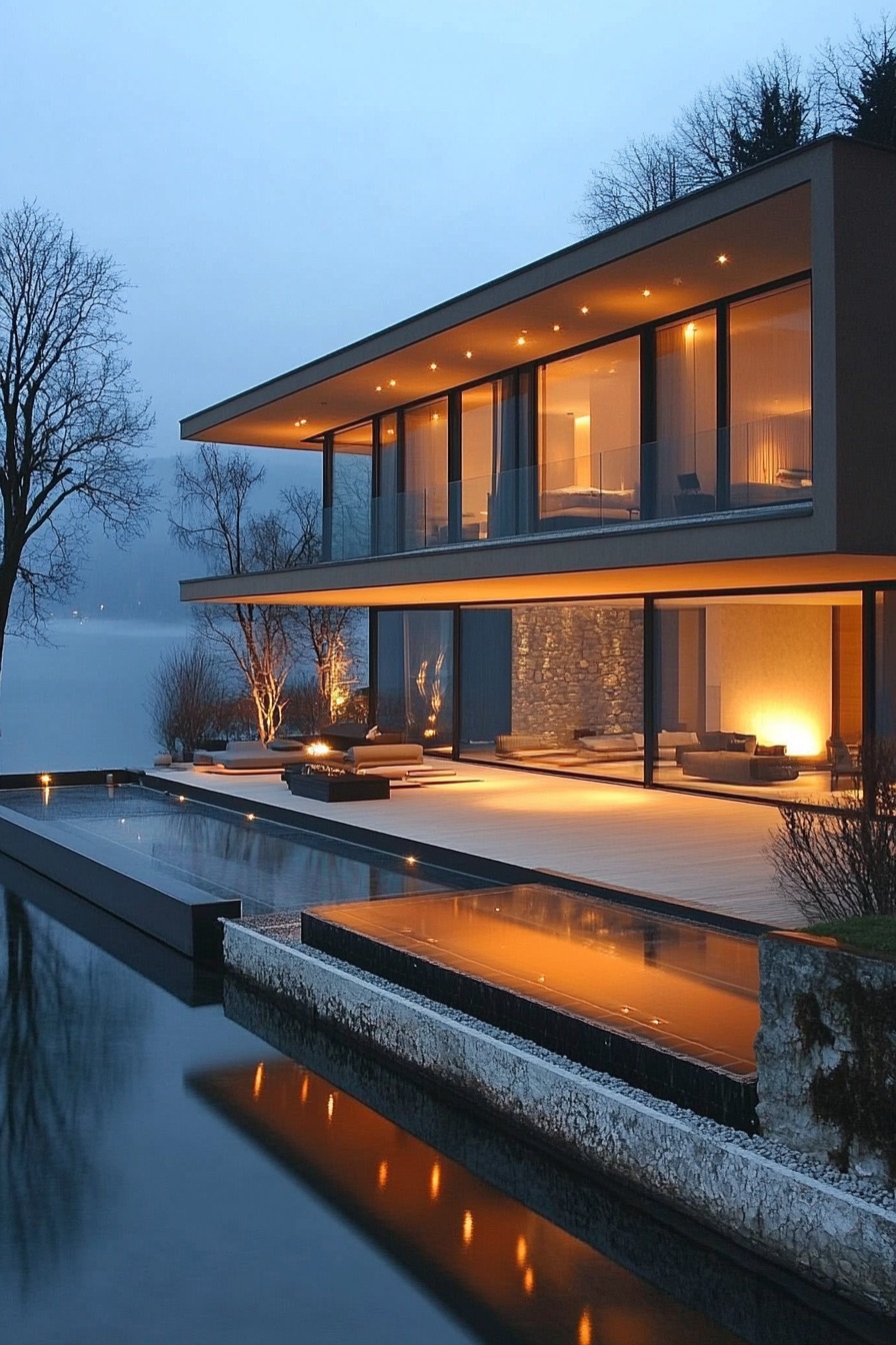 lakeside house floating terrace 2