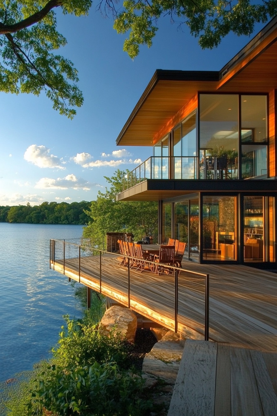 lakeside house floating terrace 3