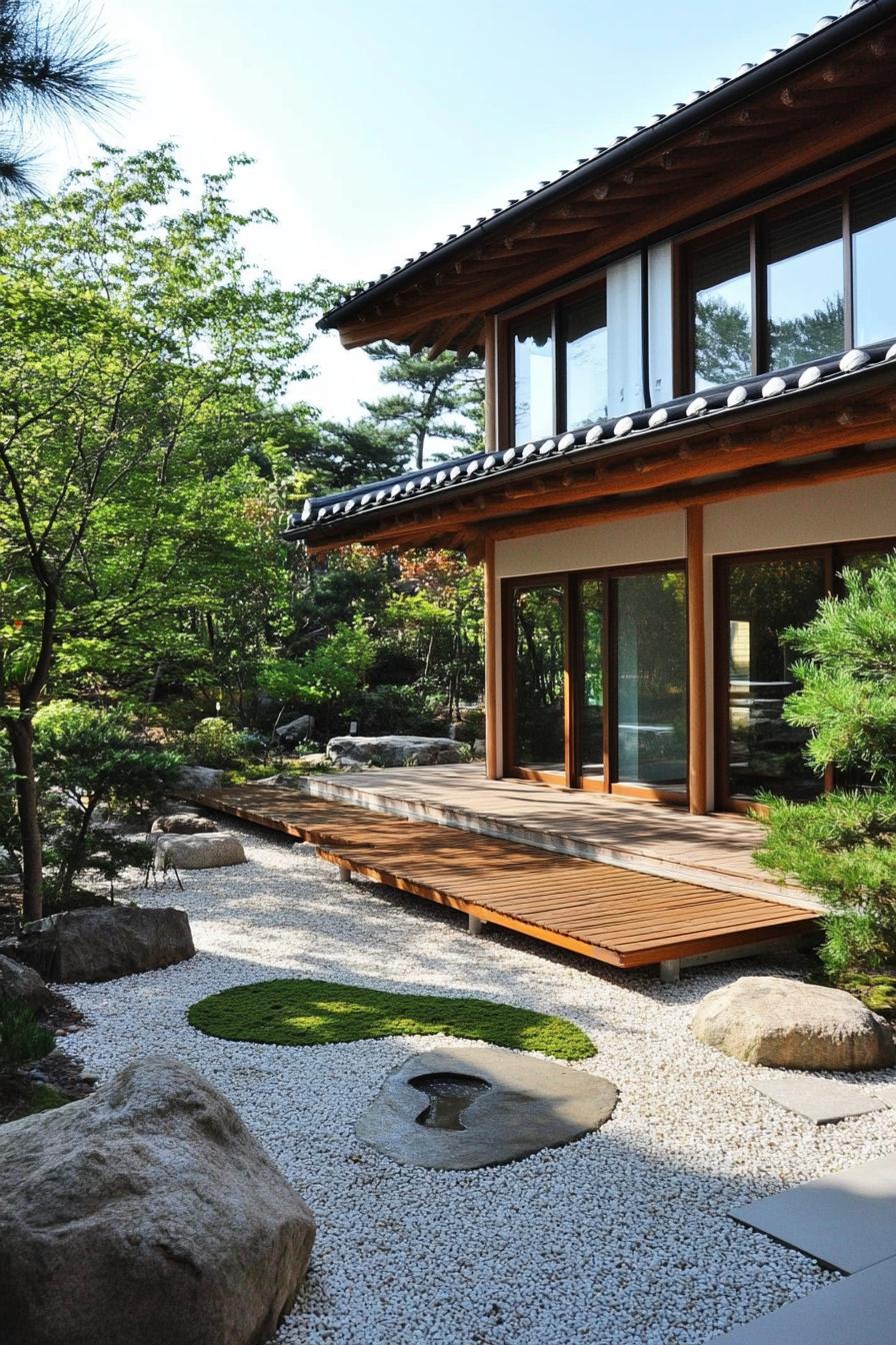 modern Korean home minimalist zen garden